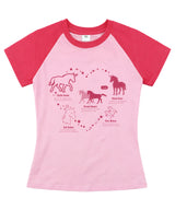 ループ ハート ユニコーン ラグラン スリムフィット ショートスリーブ Tシャツ