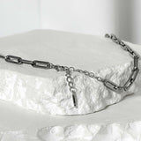 ss-round box signature bullet tail necklace_silver