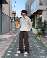 Popping collar knit (Navy)