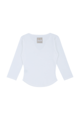 C 90S LINE SLIT NECK T-SHIRT_WHITE