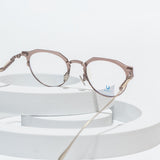 Knouun Round titanium glasses CODE. 104. B Brown N Gold