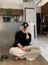 Aid Daily Linen Overfit Long Sleeve T-shirt