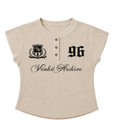 アーカイブ96 ヘンリーネック ワッフル スリムフィット Tシャツ