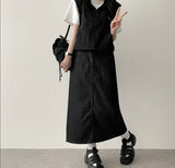 Long Pup Big Hooded Anorak String Hooded Windbreaker Vest Zip-up