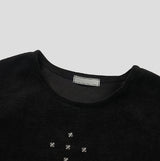 Cross Stud Ribbed Short Sleeve T-shirt