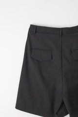 Boy wool half pants (Black)