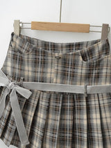 Halftone Pleated Check Skirt 232937697