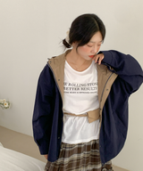 About Colorful Hood Bomber Jacket