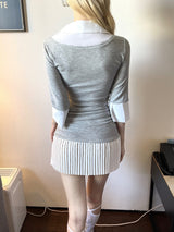 1283. SHレイヤードプリーツミニワンピース (2color)