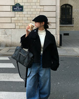 [ORIGINAL] Center Waist-Tie Wool Short Coat