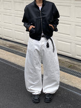 Yuf Curved Cotton Wide Pants (White)