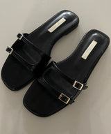 Vero Double Buckle Summer Daily Minimal Slippers 2 colors