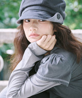 BUTTON NEWSBOY CAP - CHARCOAL