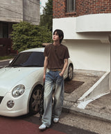 Exing Fading Washing Denim Pants