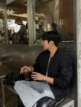 Cut line reverse denim pants