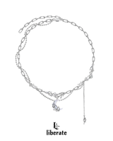 Clear Moon Drop Necklace