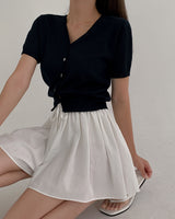 Ab linen short-sleeved cardigan