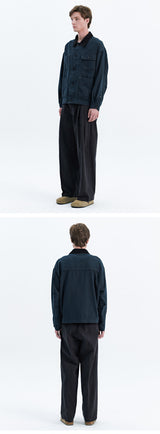 CANVAS COTTON WORK JACKET_BLUE GREEN