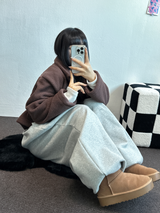 SHEEP FUR SEMI CROPPED TTEOKBOKKI COAT 🤎🤍🧸4COLOR