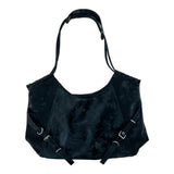 Belted Buckle Cross Double Strap Big Shoulder Bag (3 Colors)