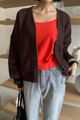 フォーシーズンスウェットジップアップ_BROWN
