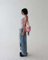 Ribbon Polka Dot Halterneck Sleeveless