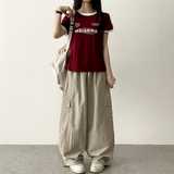 ロア バスロック ナイロン カーゴワイドパンツ