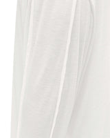 アンバランスネックラインスラッシュカットレイヤードTシャツ(ホワイト)