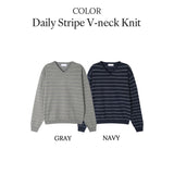  DAILY STRIPE V NECK KINT