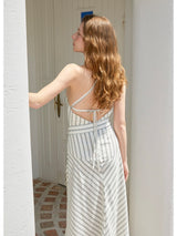 Praha Halter Dress Ivory&Green