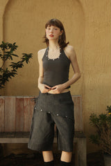 Rivet Halter Tops