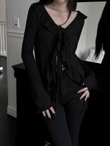 volli strap frill cardigan (2color)