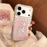 ラブリーインディピンクローズキュービック & バニーミラースマホケース
