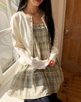 Aera Frill Check Sleeveless Dress
