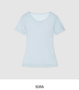 Sherbet Tencel See-Through Short Sleeve