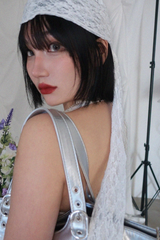 BEADED DOT LACE HEADSCARF (WHITE, BLACK 2COLORS!)