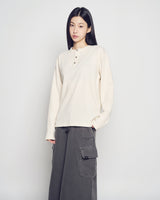 26SS ADLV ヘンリーネックワッフル長袖Tシャツ