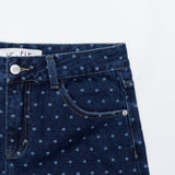 ダークブルードットデニムパンツ code 21100