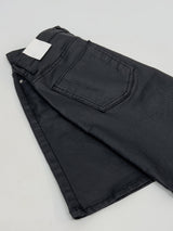 Matte leather wide half pants