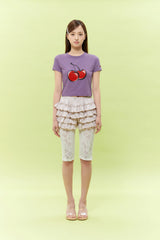 シグネチャービックチェリークロップTシャツ【パープル】
