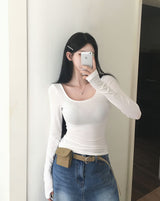 [MADE] Finger hole, square long sleeve T-shirt