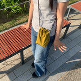 Nylon pouch bag - BLUE / MUSTARD