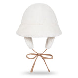 VA Curved Logo Sherpa Fur Flap Bucket Hat / Cream