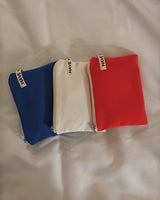 Vivid soft cotton flat pouch - blue , M size