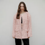 [Unisex] オーバーフィットツイードジャケット Pink