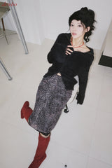 レッドスエード4cmロングブーツ