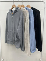 Vintage Knit Hooded Zip-Up