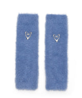 Metal Logo Fur Hand Warmer _ SKY BLUE