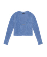 Chain Link Furry Cardigan _ SKY BLUE