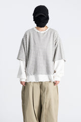 Zen Layered Damage Crop Sweatshirt